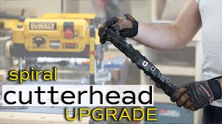 Busy Bee Spiral Cuttinghead Install  Adding a Helical Cuttinghead to my Dewalt DW735 Planer [upl. by Adnohryt]