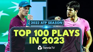 TOP 100 PLAYS 2023 ATP TENNIS SEASON [upl. by Htirehc]