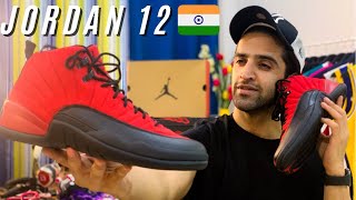 Air JORDAN 12 Retro quotVarsity RedBlackquot Unboxing  On Foot  HINDI [upl. by Anair]