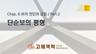 06장 보의 전단과 굽힘 part 2 단순보의 평형  고체역학  재료역학 [upl. by Marchall]