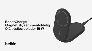 Belkin BoostCharge magnetisk sammenfoldelig trådløs oplader [upl. by Irmine851]