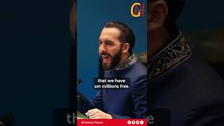 Nayib Bukele In El Salvador we prioritize the safety of our honest citizens onu un [upl. by Siffre]