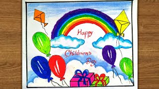 International childrens Day drawing step by step ll Easy childrens Day drawing [upl. by Onitnatsnoc]