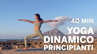 Yoga dinamico per principianti  40 min  Lezione per tutto il corpo  Principianti [upl. by Atteuqaj]