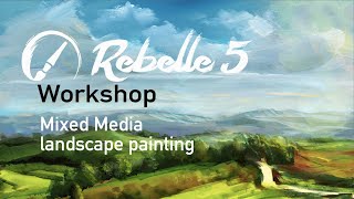 Rebelle 5 Workshop  Mixed Media Landscape painting [upl. by Ulick]