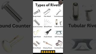 Types of Rivets snap head pan head mechanical typebeat riverside short technology [upl. by Standish]