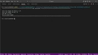 BMI CalculatorIn Python And C [upl. by Neggem]