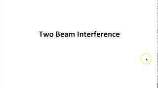 Lecture 7c Two Beam Interference [upl. by Zanas]