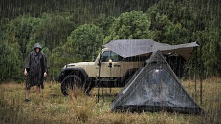 SOLO Camping in the RAIN  RELAX SLEEP and Eat in the TENT  Rain ASMR [upl. by Otnas]