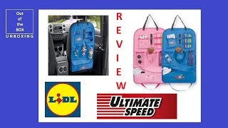 Ultimate Speed Car Back Seat Organizer UNBOXING amp REVIEW Lidl 5 pockets 4 elastic loops [upl. by Fabio747]