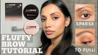 FLUFFY BROW TUTORIAL FOR THINSPARSE BROWS  Bae Brow Styling Wax Review [upl. by Adekam]