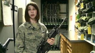 Armorer at Beale AFB goes over weapons procedures  M4 Carbine [upl. by Ecitnirp]