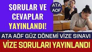 Ata Aöf Güz Dönemi Vize Sınav Soruları ve Cevapları Yayınlandı Sınav Sonuçları Ne Zaman Açıklanır [upl. by Mcquoid]