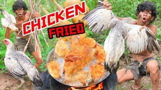 Fried Chicken Recipe By Kmeng Prey  Wilderness Cooking [upl. by Nerrol]