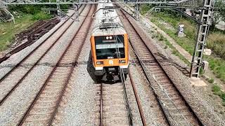 trenes por el puente de La Torrassa con buenas pitadas y fuertes [upl. by Vinn]