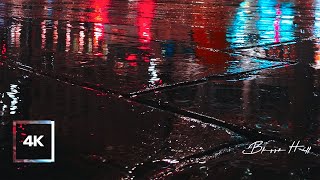 8 Hours of Rain Sound on City StreetㅣNight Rain City Traffic Ambience for Deep Sleepㅣ4K ASMR [upl. by Ibby]