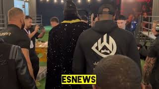 Team Parker visit wilder after fight all love EsNews boxing [upl. by Assenaj121]