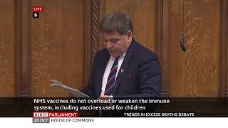 Andrew Bridgen MP debate on covid and excess deaths 20Oct23 [upl. by Anabahs]