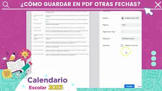 ¿CÓMO GUARDAR EN PDF OTRAS FECHAS  Calendario Escolar 2023 [upl. by Schechter452]