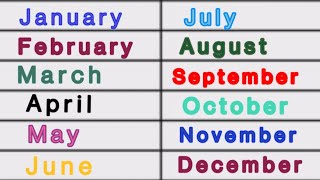 January February l Months of the year with spellings l January February l Months Name [upl. by Murat]