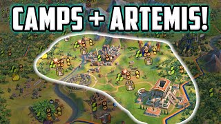 The Most BUSTED start imaginable  Artemis  Camp Pantheon  Civ 6 Sumeria [upl. by Raphael]