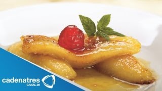 Receta para preparar plátanos fritos Cocinando con el chef Jorge Álvarez  Plátanos fritos [upl. by Aneehs]