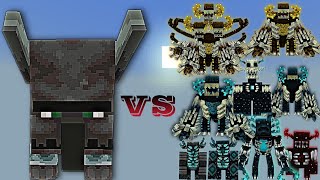 Ravager Titan vs Warden Plus All Wardens  Minecraft Bedrock  Mob Battle [upl. by Warton927]