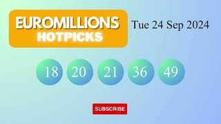 EuroMillionsHotPicks Draw Results on Tue 24 Sep 2024 The National Lottery UK [upl. by Sarchet552]