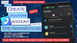 LATEST TRICK TALKATONE VPN LOGIN ERROR FIXEDGET FREE USA NUMBER FOR PAYPAL CREATION WHATSAPP [upl. by Stacey]