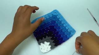 HERMOSO CUADRO A CROCHET PASO A PASO EN GAMA DE AZUL [upl. by Akanke]