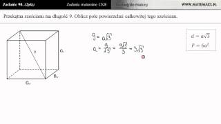 Zad 90 Sześcian  przekątna trening do matury [upl. by Corvese536]