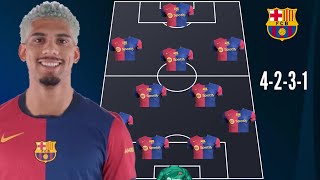 🚨 BARCELONA PREDICTED LINEUP WITH 4231 WITH RONALD ARAUJO 🔥 ✅ ARAUJOS BACK ✅ [upl. by Eytak]