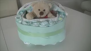 WINDELKINDERWAGEN statt Windeltorte  Diaper Cake Windeltorte  DIY [upl. by Aerbas]