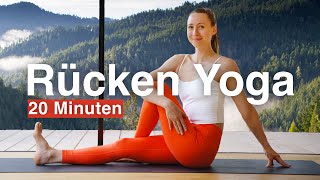 Rücken Yoga für Anfänger 20 Minuten  Lower Back Pain Relief  unterer Rücken  Hüfte [upl. by Jaunita]