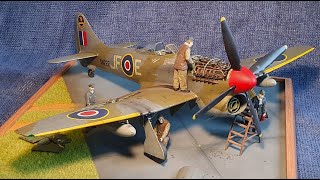 How to build concrete airfield and paint figures Hawker Tempest MKV Diorama 132 [upl. by Henryk]