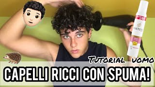 COME FARE I CAPELLI RICCI UOMO CON LA SCHIUMA SPUMA IN 5 MIN Tutorial Estate 2022 [upl. by Anirret]