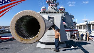 BIG GUN in Action The Power of the Mk 45 5Inch Naval Gun [upl. by Akyeluz443]