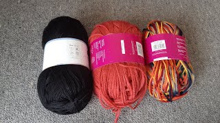 Knitting With My Crochet Yarn Using Up My Stash [upl. by Chantalle476]