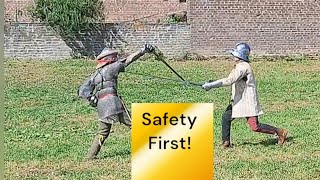 Sparring  Close call  Medieval Reenactment fight [upl. by Anamuj]