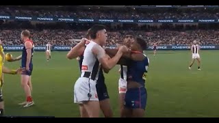 Kysaiah Pickett HUGE HIT on Darcy Moore  AFL FightAFL Melee [upl. by Enayd]