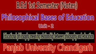 Educational philosophy meaning relationship between philosophy and education notes bed 1st semester [upl. by Boylston]