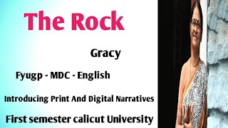 The Rock by Gracy Summary In Malayalam Fyugp MDC English Introducing Print And Digital Narratives [upl. by Dalohcin]