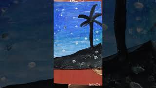 Moonlight nigh painting in 29 rupees water colour art arylicpainting [upl. by Oicapot]