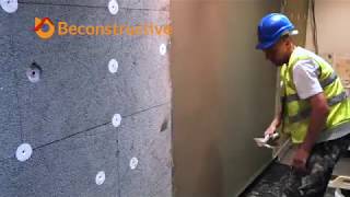 How to apply the base coat and reinforcing mesh  Installation of thermal insulation [upl. by Bernardine]