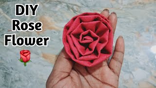 DIY Beautiful Flower Making with Clothe  Fabric Rose Flower Making at Home [upl. by Ylrad]