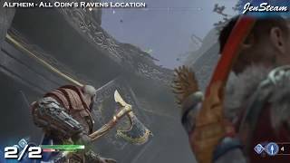 God of War All Odins Ravens in Alfheim Allfather Blinded Trophy [upl. by Gnolb321]