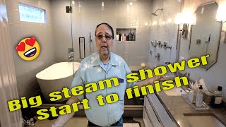 Complete install Steam Shower start to finish Time Lapse [upl. by Breed]