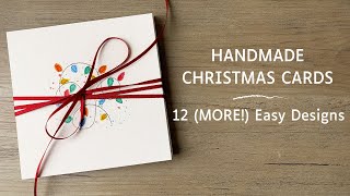 12 Easy DIY Christmas Card Ideas Ink  Watercolor  Part II [upl. by Uon535]