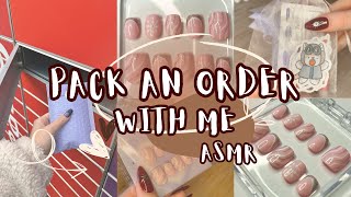 ASMR Pack an Order with Me  Christmas Presson Nails [upl. by Kloster]