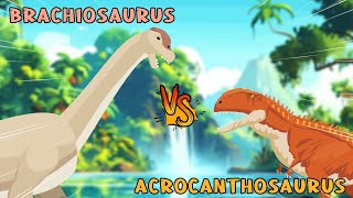 Brachiosaurus vs Acrocanthosaurus  Dinosaurs Tournament S1  Dino Animation [upl. by Mcripley]